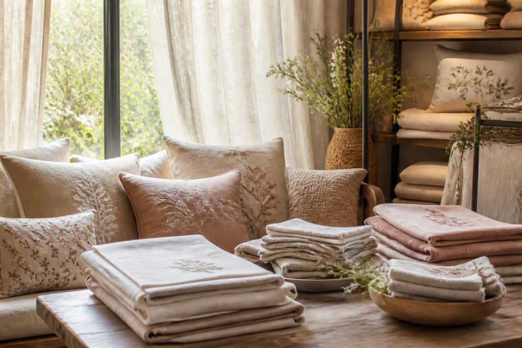 découvrez notre collection de couture pour la maison : coussins, rideaux et linge de maison faits main avec soin pour un intérieur unique et chaleureux.