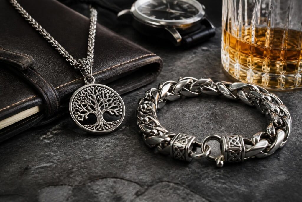 découvrez les dernières tendances de colliers et bracelets pour homme en argent, alliant élégance et symbolique pour un style unique et authentique.