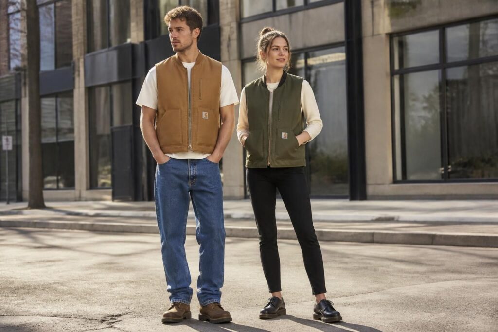 découvrez les vestes sans manches carhartt pour homme et femme, alliant style et confort pour un look tendance en toutes saisons.