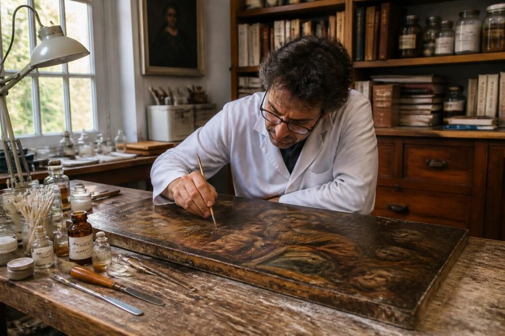 Combien coûte le nettoyage d’un tableau ancien peint sur bois ? Estimation