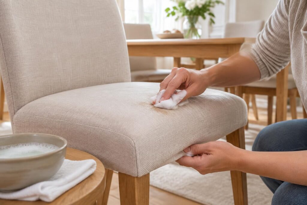 Comment nettoyer une chaise en tissu non déhoussable sans abîmer le tissu