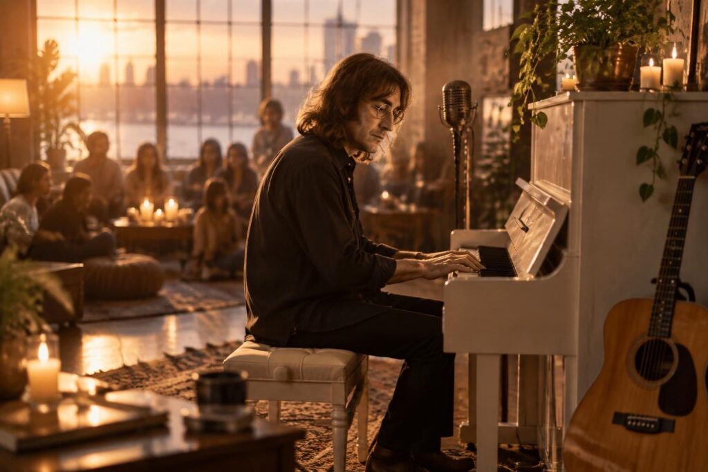 découvrez les paroles d’« imagine » de john lennon en français, avec traduction, accords de guitare et karaoké pour chanter ce classique.
